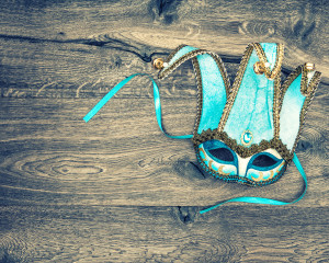 Carnival Mask Harlequin. Symbol Of Venetian Mask Festival